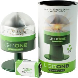 LEDONE Baliza V16 Obligatoria DGT 2026 - Luz de Emergencia LED ONE Connected con Conectividad NB-IoT y GPS Preciso - ECO Friendly y Compacta